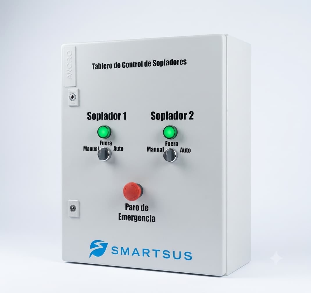 Gabinete de control Smartsus para bombas y sopladores, vista frontal