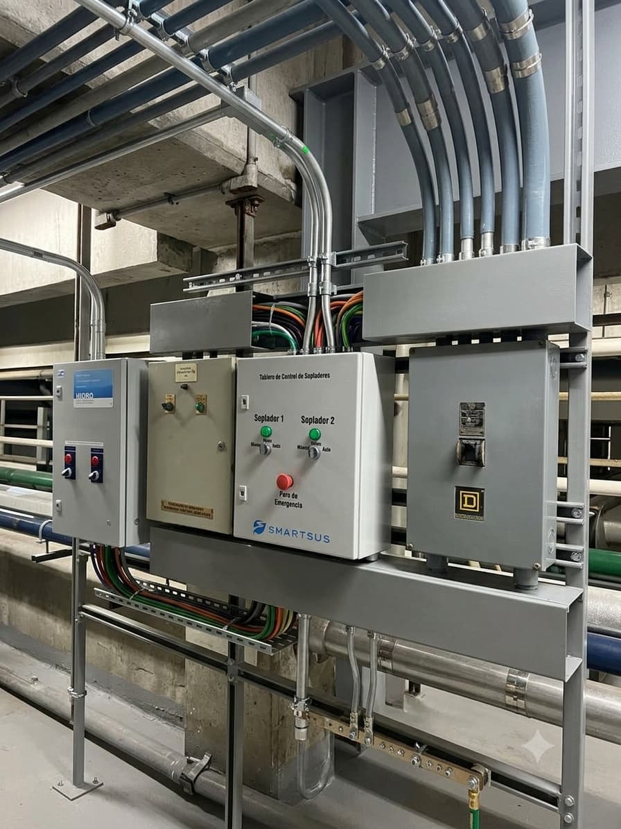 Gabinete de control instalado en planta